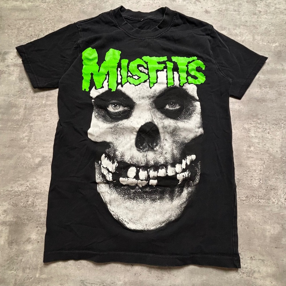 Misfits Band T-Shirt Small Black Neon Green Crimson Ghost Skull Punk Rock Tee
